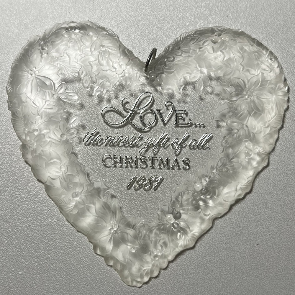 1981 Hallmark Holiday‎ Highlights Acrylic Christmas Ornament The Gift of Love